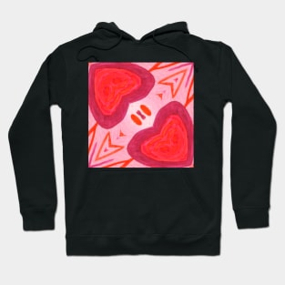 Valentine Red Hearts Patterns Watercolor Hoodie